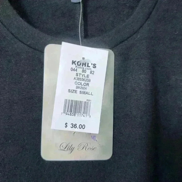 Lily Rose Dress Woman’s Dress size Small Black with White puffy sleeves - Picture 3 of 8